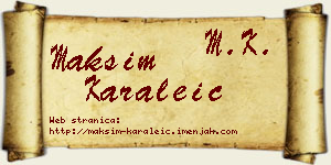 Maksim Karaleić vizit kartica